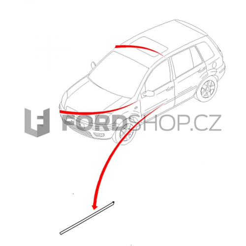 Pravá ozdobná lišta předních dveří Ford Fiesta