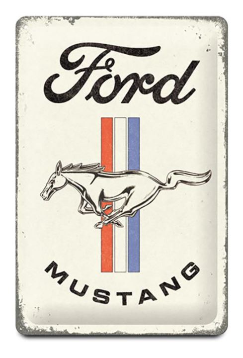 Plechová cedule Mustang Horse & Stripes
