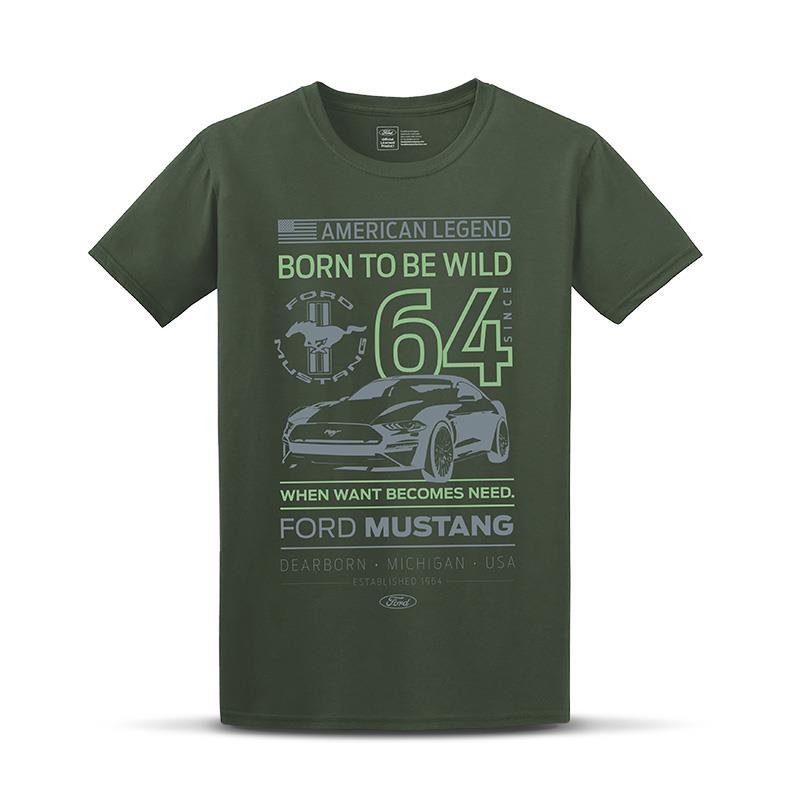 Tričko Ford Mustang Born the wild zelená S